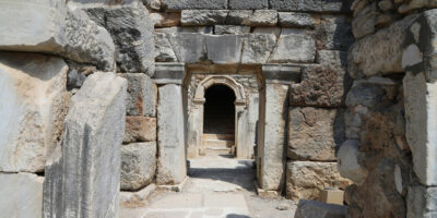 stone building with a doorway